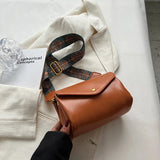Foufurieux Winter Retro PU Small Bag Solid One Shoulder Crossbody Bags