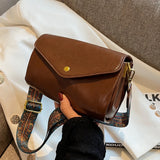 Foufurieux Winter Retro PU Small Bag Solid One Shoulder Crossbody Bags