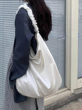 Canvas Schoolbag Texture Pleats Waist Pack
