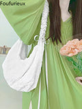 Foufurieux Woman Waist Packs Pleats One Shoulder Crossbody Bag