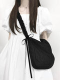 Foufurieux Woman Waist Packs Pleats One Shoulder Crossbody Bag