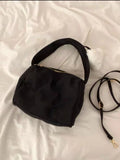 Foufurieux Women Bag Nylon Bucket Sweet Solid Zipper Shoulder Bag Handbag Purse