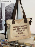 Foufurieux Women Canvas Bag Tote Bag Shoulder Bags High Capacity Crossbody Bag