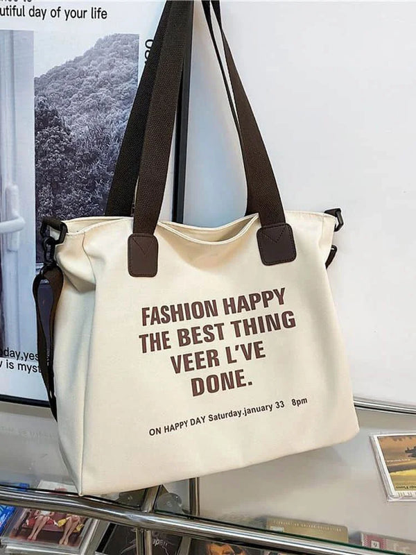 Foufurieux Women Canvas Bag Tote Bag Shoulder Bags High Capacity Crossbody Bag