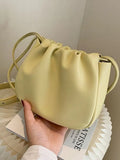 Foufurieux Shoulder Bag High PU Leather Bucket Bag