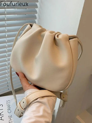 Foufurieux Shoulder Bag High PU Leather Bucket Bag