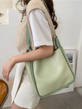 Foufurieux Women Summer Large Capacity Green Tote Shoulder Bag
