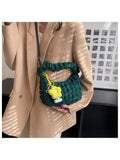 Vintage Checkered Women Canvas Shoulder Tote Bag Handbag