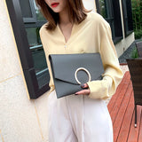 Business Women's Clutch Envelope Shoulder Bag with Chain