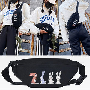 Four Rabbits Printing Waist Bags Chest Pack Sports Running Cycling Pack