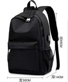 Four Seasons Casual USB Oxford Cloth Solid Backpack