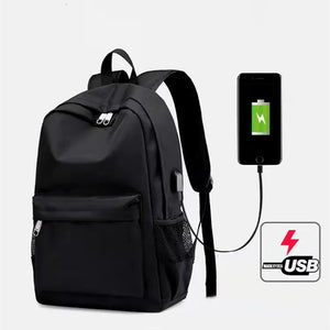 Four Seasons Casual USB Oxford Cloth Solid Backpack