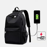 Four Seasons Casual USB Oxford Cloth Solid Backpack