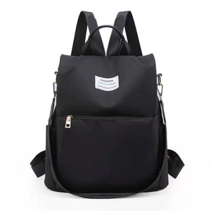 Women's Casual Zipper Backpack, Fashionable Anti-Theft Nylon Sports Backpack