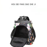 Women's Casual Zipper Backpack, Fashionable Anti-Theft Nylon Sports Backpack