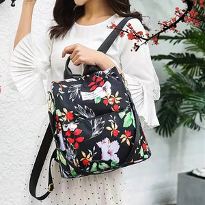 Women's Casual Zipper Backpack, Fashionable Anti-Theft Nylon Sports Backpack