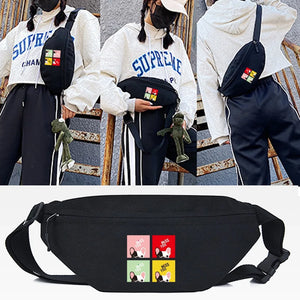 Canvas Waist Bag Money Phone Chest Bag Men Women Crossbody Shoulder Bag