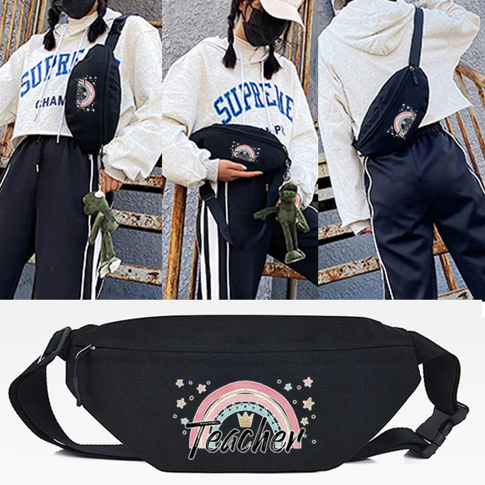 Rainbow Print Waist Bag for Outdoor Running Sport