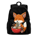 Fox Eating Ramen Large Capacity Backpack