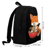 Fox Eating Ramen Large Capacity Backpack