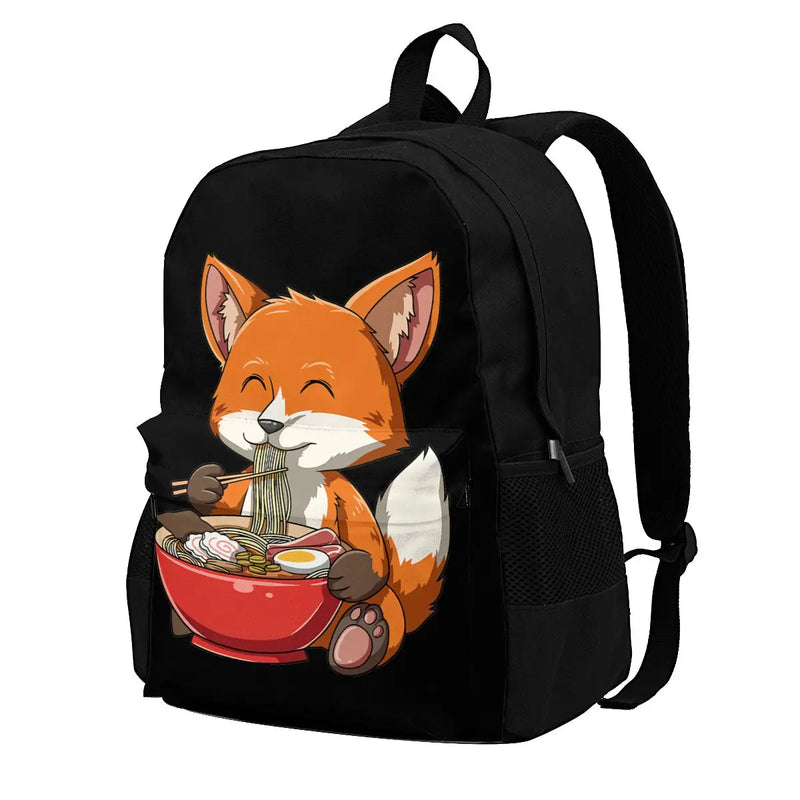 Fox Eating Ramen Large Capacity Backpack