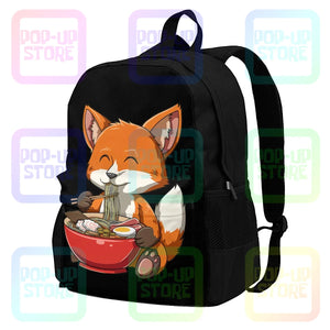 Fox Eating Ramen Large Capacity Backpack