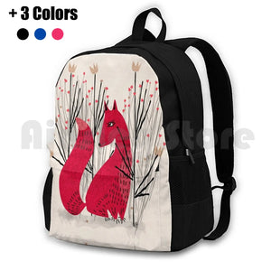 Fox In Shrub Outdoor Hiking Backpack Climbing Sports Bag - Kids Art