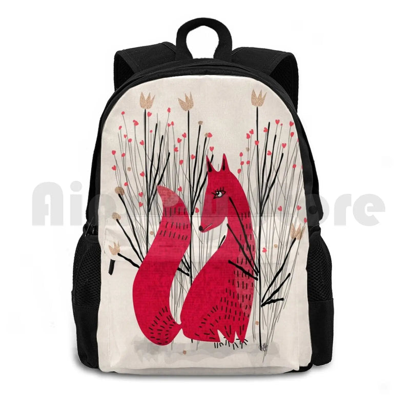 Fox In Shrub Outdoor Hiking Backpack Climbing Sports Bag - Kids Art