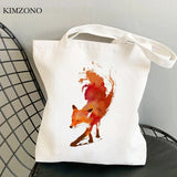 Fox Jute Shopping Bag Recycled Handbag Eco-Friendly Market Tote