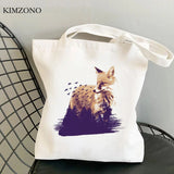 Fox Jute Shopping Bag Recycled Handbag Eco-Friendly Market Tote