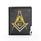 Men Women Masons Leather Wallet Billfold Slim Credit Card Holder Money Bag