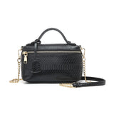 Ostrich Pattern Leather Crossbody Bag for Women Party Evening Clutch with Chain