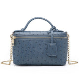 Ostrich Pattern Leather Crossbody Bag for Women Party Evening Clutch with Chain