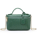 Ostrich Pattern Leather Crossbody Bag for Women Party Evening Clutch with Chain