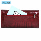 Leather Women's Wallets Long Double Zipper Clutch Money Bag Purse