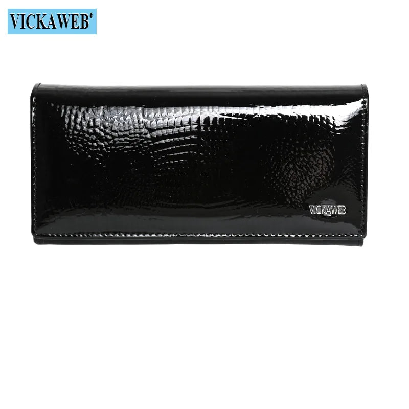 Leather Women's Wallets Long Double Zipper Clutch Money Bag Purse