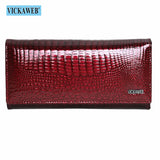 Leather Women's Wallets Long Double Zipper Clutch Money Bag Purse