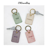 Personalized Leather Key Holder Letter Keyring