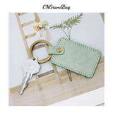 Personalized Leather Key Holder Letter Keyring