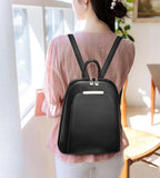 Large Capacity Leather Backpack Women School Bag Casual Totes