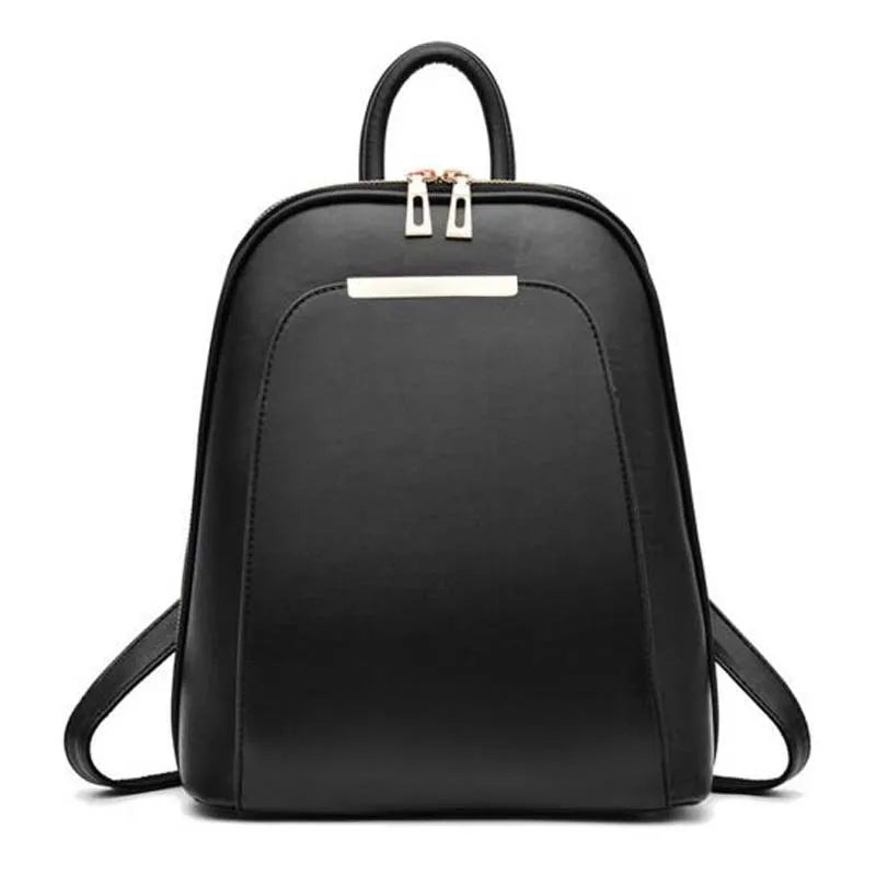 Women's Leather Backpack Large Capacity School Bag