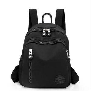 Nylon Backpack Women's Casual Double Zipper Shoulder Bags