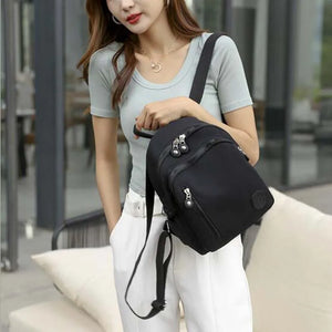 Nylon Backpack Women's Casual Double Zipper Shoulder Bags