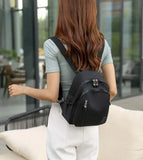 Nylon Backpack Women's Casual Double Zipper Shoulder Bags