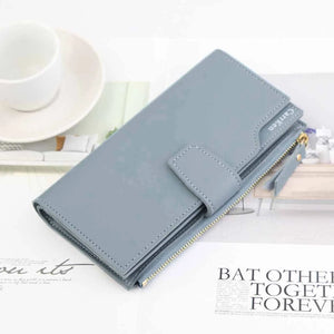Women's Three-fold Zipper Long Wallet Clutch Bag