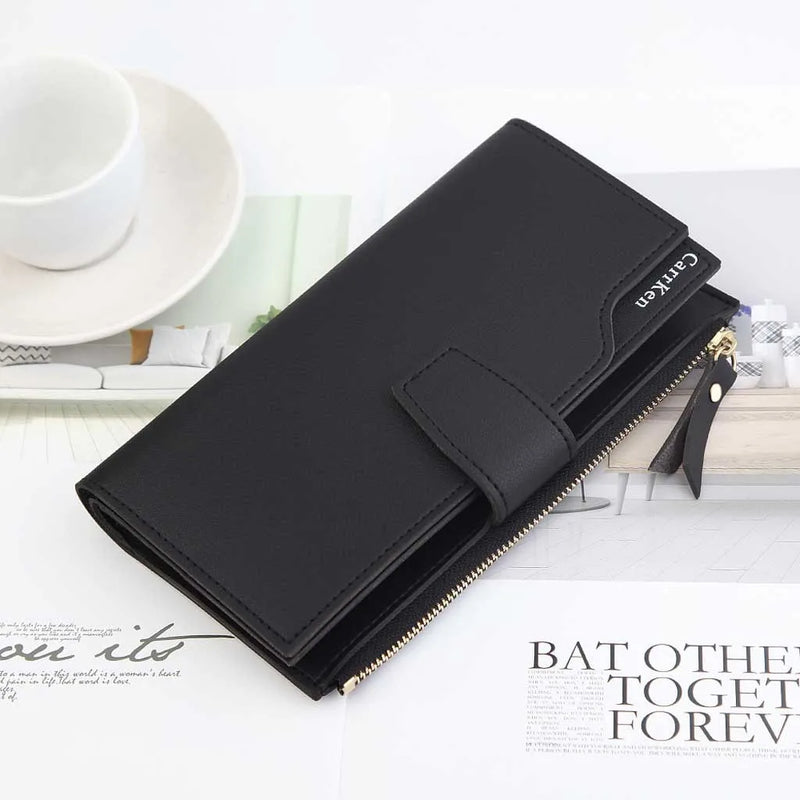 Women's Three-fold Zipper Long Wallet Clutch Bag
