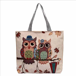 Striped Canvas Tote Beach Bag for Women - Large Shoulder Handbag