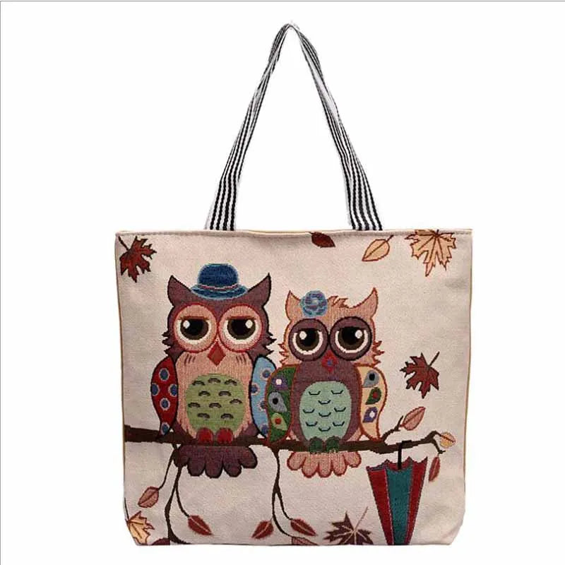 Striped Canvas Tote Beach Bag for Women - Large Shoulder Handbag