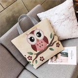 Striped Canvas Tote Beach Bag for Women - Large Shoulder Handbag