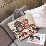 Striped Canvas Tote Beach Bag for Women - Large Shoulder Handbag